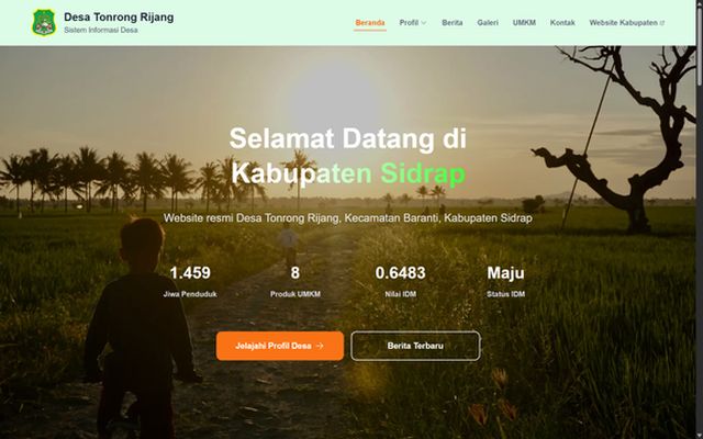 Website Desa Tonrong Rijang, Sidrap - Website desa oleh Saujana Karya