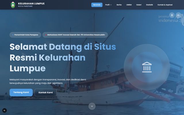 Sistem Informasi Kelurahan Lumpue - Website & dashboard admin oleh Saujana Karya