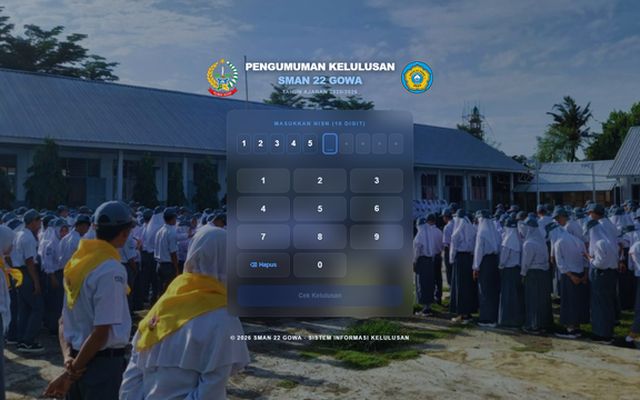 Pengumuman Kelulusan SMAN 22 Gowa - Sistem informasi sekolah oleh Saujana Karya